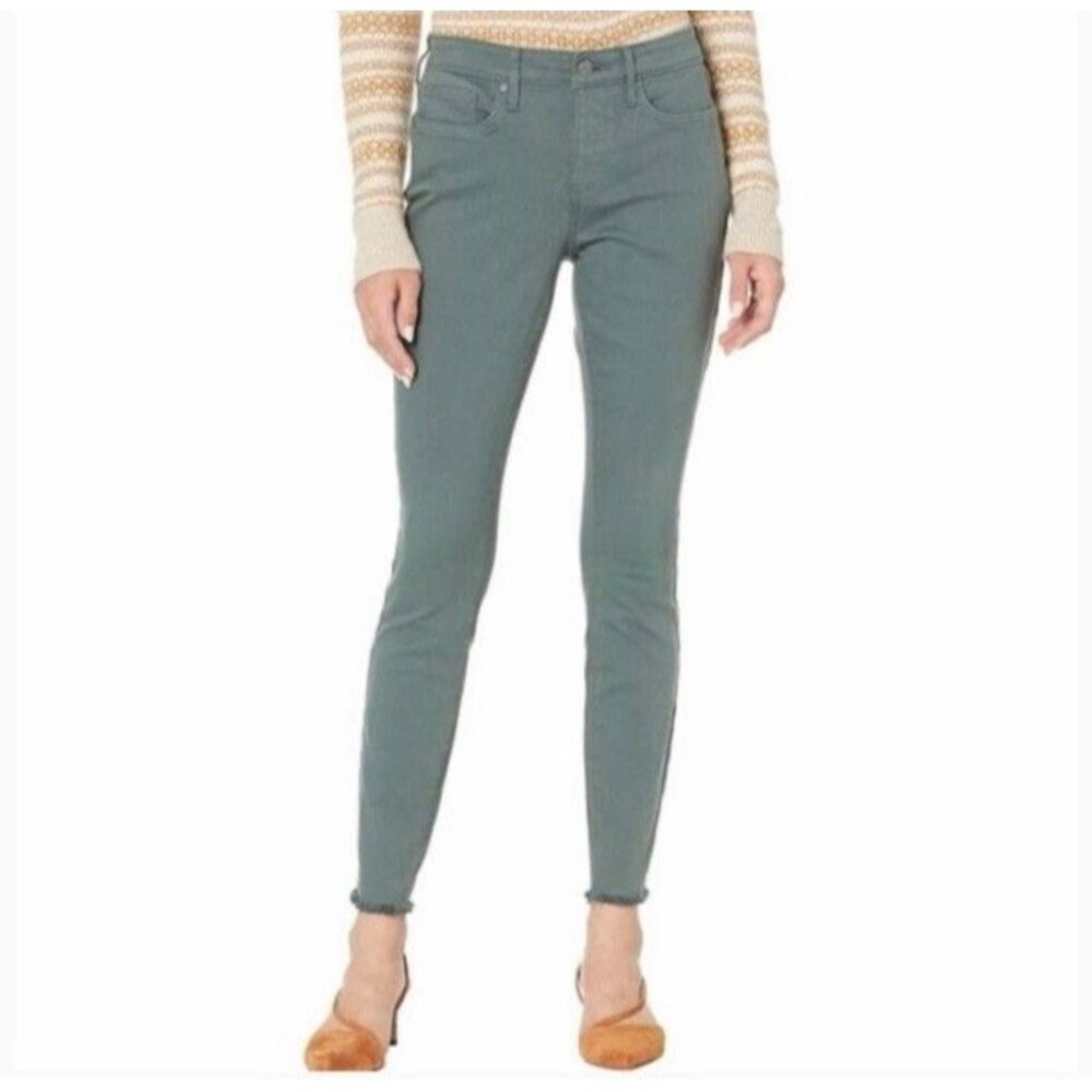NYDJ Not Your Daughters Jeans Ami Skinny Ankle Jeans Women's 6 Green Raw Hem